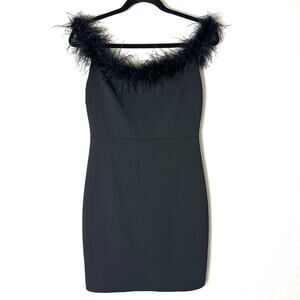 Forever 21 Black Feather Mini Dress Size Large